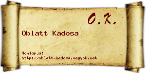 Oblatt Kadosa névjegykártya
