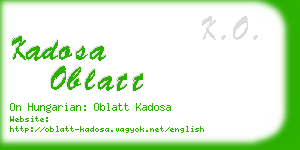 kadosa oblatt business card